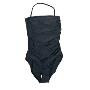 J Crew Strapless One Piece Ruched Bathing Swimsuit US Women's S New